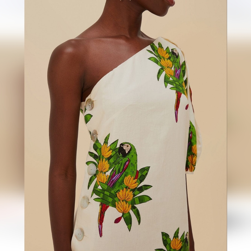 FARM Rio One Shoulder Parrot  Mini Dress - Picture 3 of 5